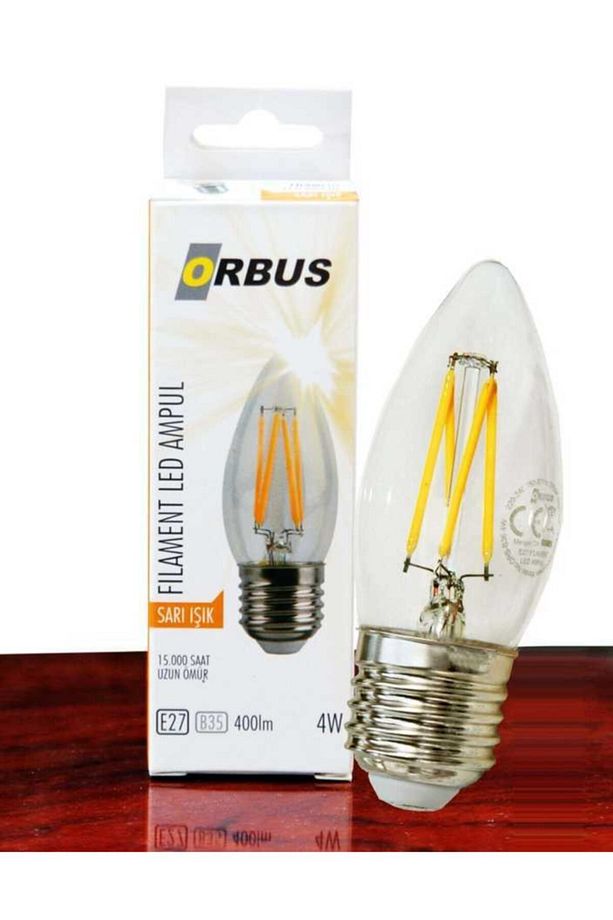4w E27 400 Lm B35 Sarı Filament Led Ampul - 1