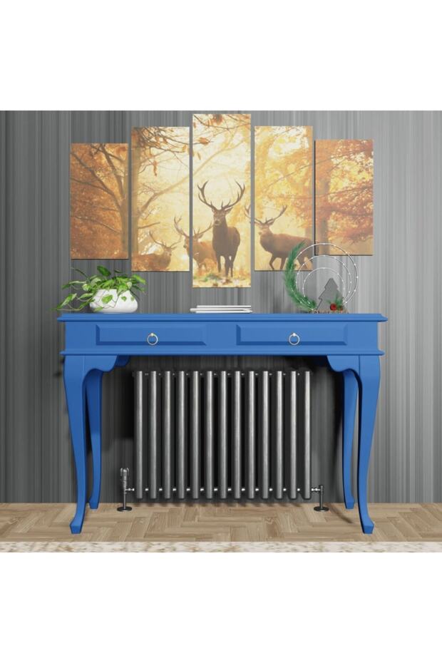 100 Cm Mavi Çekmeceli Petek Üstü Yüksek Dresuar - 1