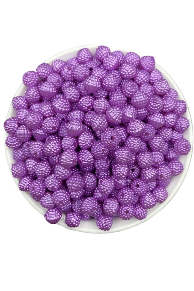 25Gr Purple Colored 10mm One Piece Pyramid Blackberry Beads, Jewelry Beads (25Gr,~55Pcs)