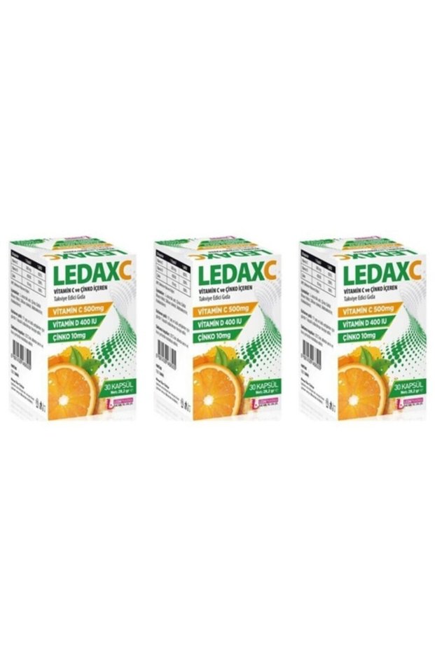 Ledaxc 30 Capsules Containing Vitamin C, Vitamin D and Zinc 3 Pieces