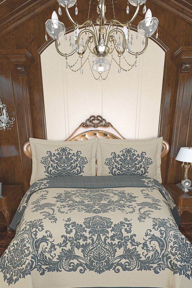 Cozy Chalet Double Face Pano Yatak Örtüsü Çift Kişilik Indigo - 2