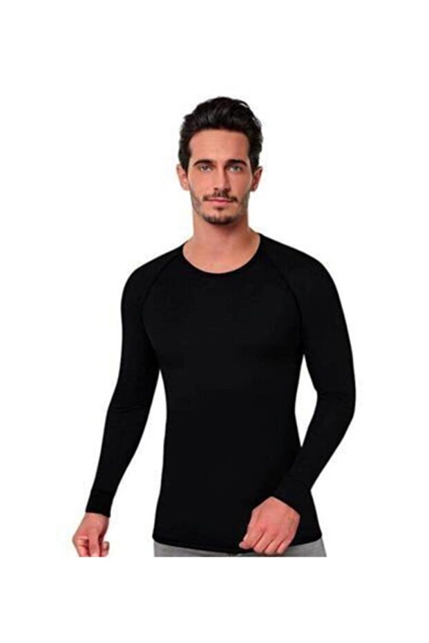 Men's Thermal Black Long Sleeve Top Undershirt Undershirt T0008 Tyc00245472646