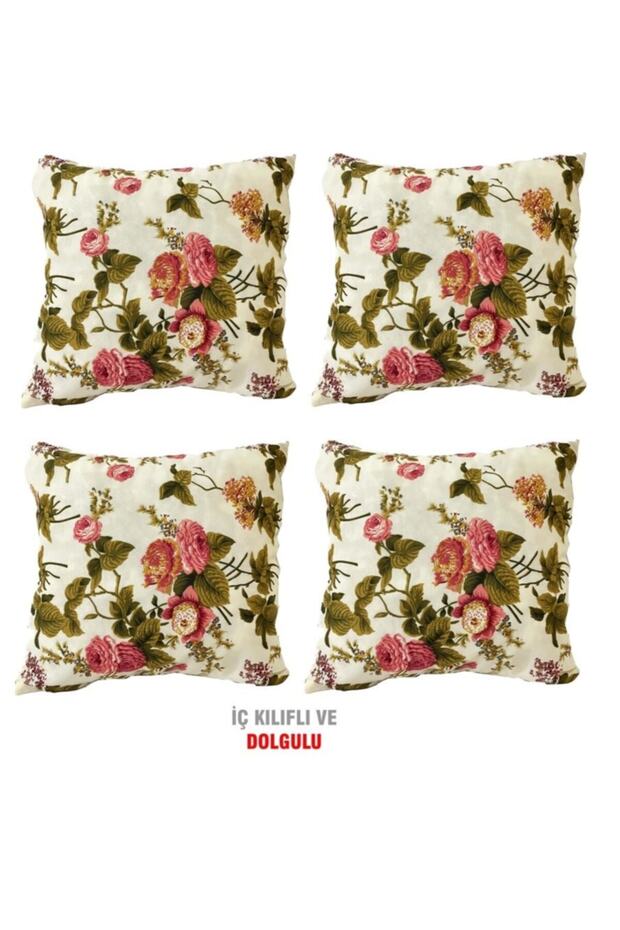 Throw Pillow Case Vip Pillow Case 4 Pieces - 43x43 Cm (English Rose)