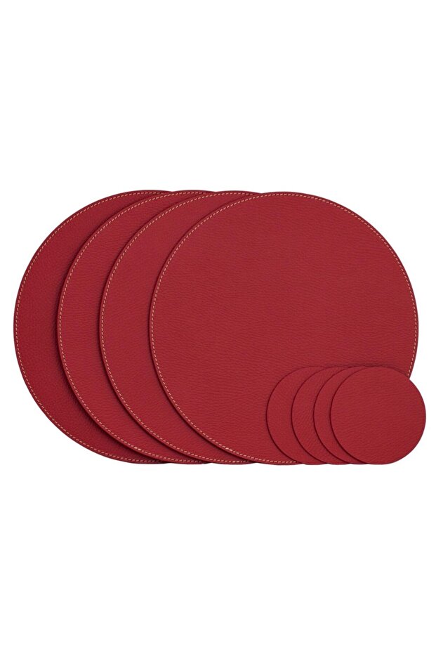 American Service Leather Stitched Circle 12 Pieces