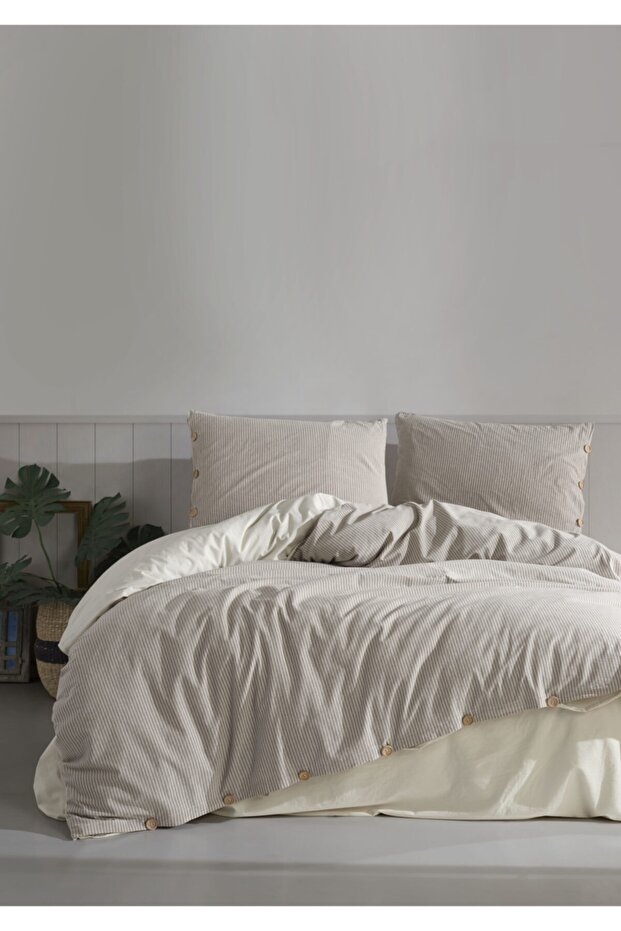 Tezza 100% Cotton Yarn Dyed Washed King Size Duvet Cover Set 240*220 Tzzakt