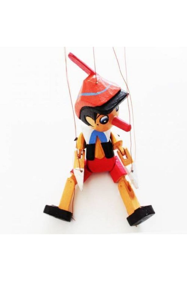 Ahşap Oyuncak Ipli Kukla Pinokyo 26cm Kukla Pinokyo Oyuncak - 4