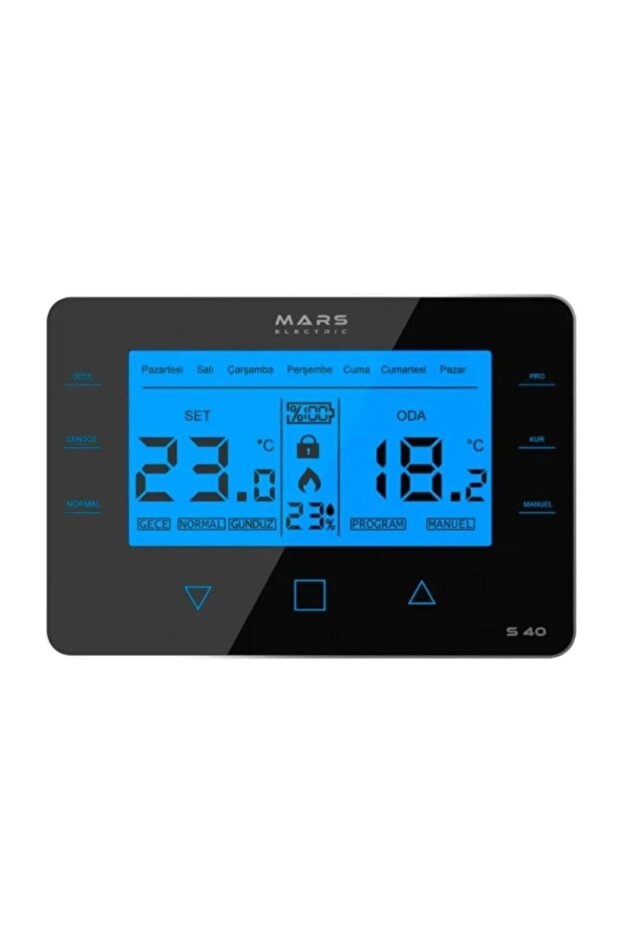S40 Kablosuz Dijital Programlanabilir Oda Termostatı Yüksek Hassasiyetli Siyah - 3