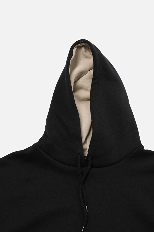 Lacivert Pamuklu Renk Bloklu Geniş Kalıp İçi Polarlı Örme Spor Sweatshirt TWOSS22SW0074 - 7