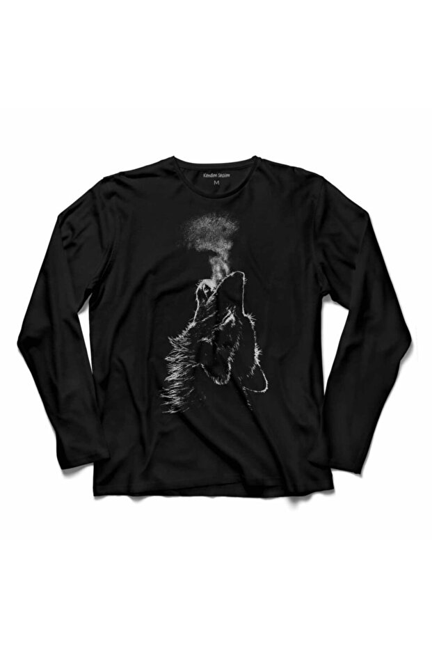 Bozkurt Head Wolf Wolf Head Göktürk Long Sleeve T-Shirt