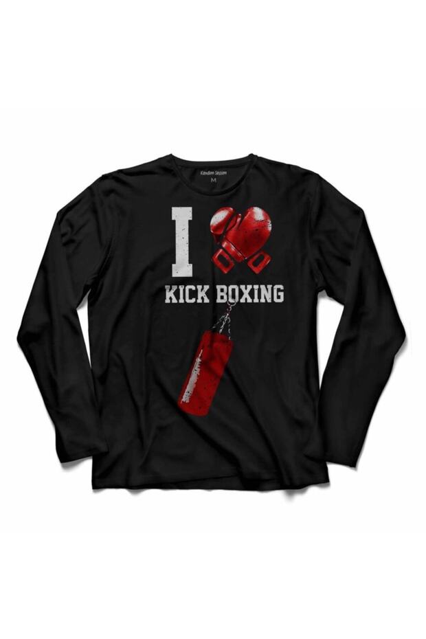 I Love Kick Boxing Boxing Gloves Long Sleeve T-Shirt