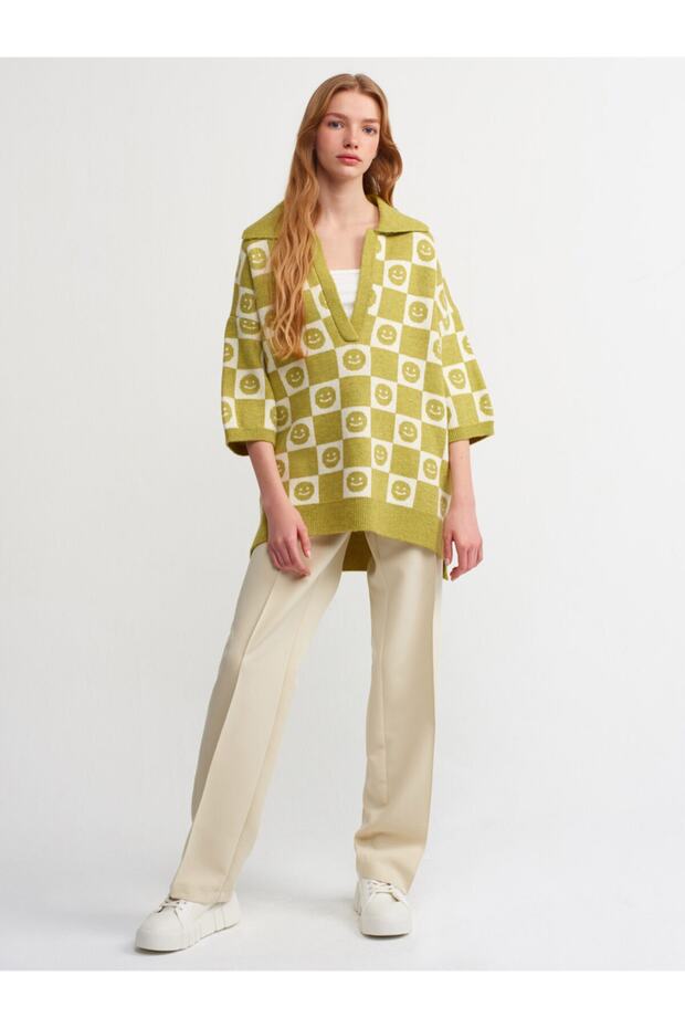 10119 سترة منقوشة بياقة بولو - 2