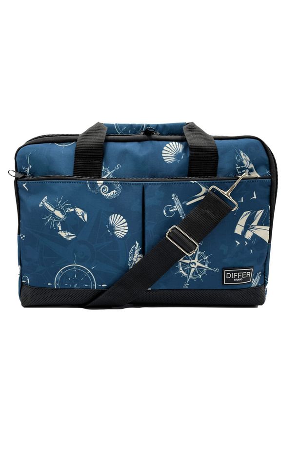 13-14'' Inç Okyanus Desen Omuz Askılı Ve Çapraz Notebook Laptop Macbook Çantası - 6