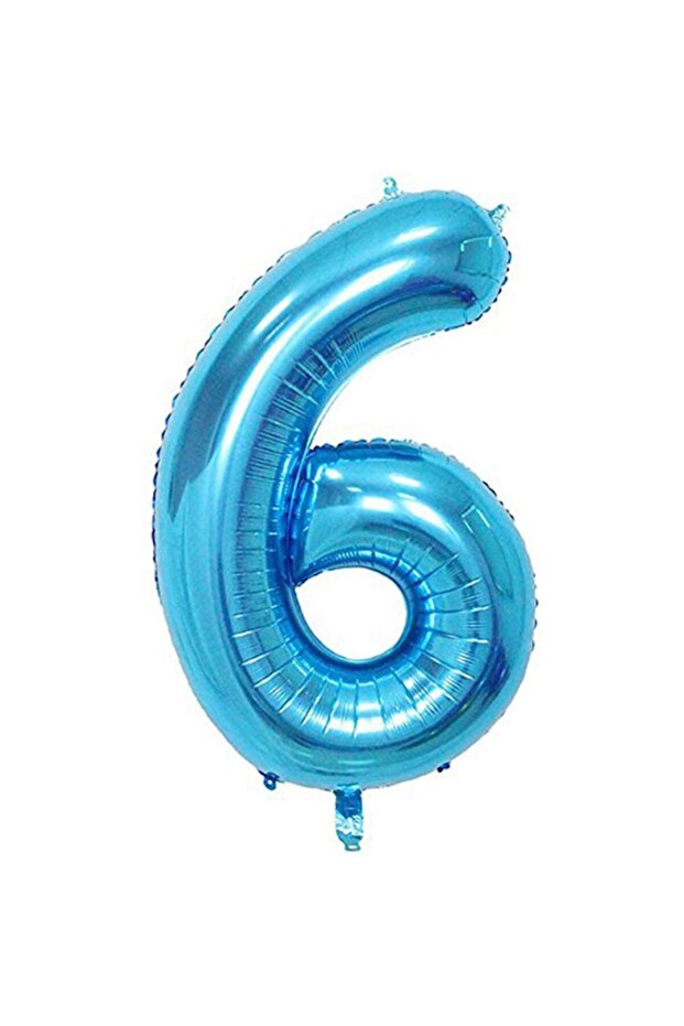 6 Number Blue Color Foil Balloon 40 Inch (100 Cm)