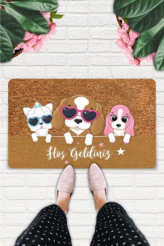 Cool Puppies Themed Coco Look Decorative Door and Indoor Mat