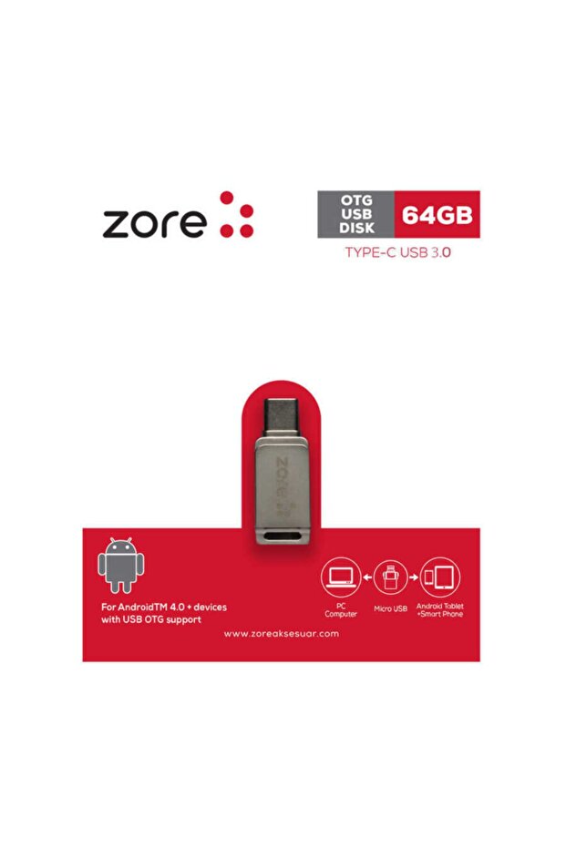 Microstore Galaxy Note 20 Ultra Uyumlu Hızlı Veri Aktarımı 32gb Type-c Metal Otg Flash Bellek - 1