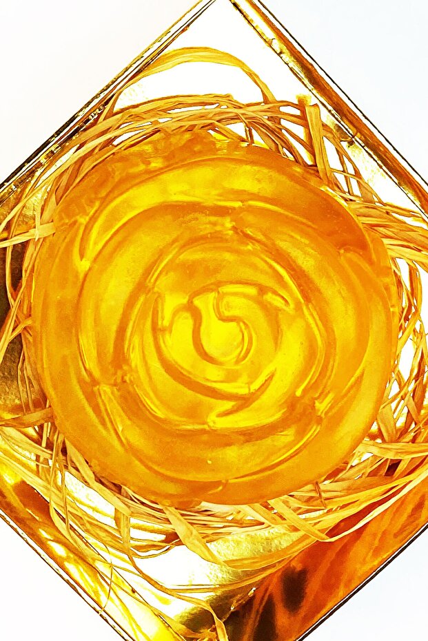 Rose Scented Rose Figure Decorative Yellow Color Rose Bath and Hand Soap - 100 Grams - in Gift Box
