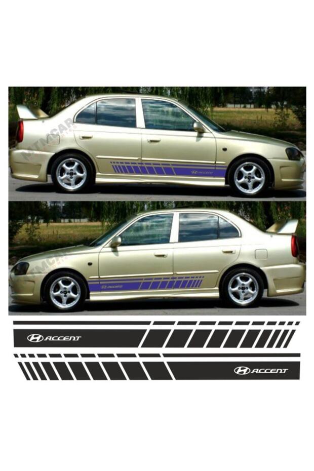 ملصق سيارة بشريط جانبي من Hyundai Accent