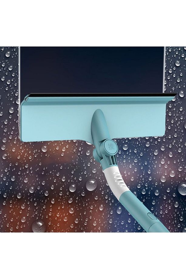 Sihirli Pencere Temizleme Uzun Saplı Teleskopik Cam Sileceği Kazıyıcı Dönen Mops Yıkama Windows - 1