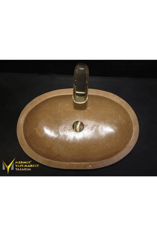 Noche Traverten Oval Elips Lavabo - 3