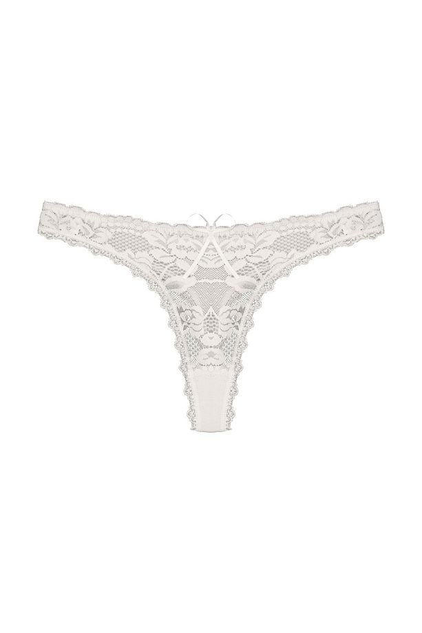 5li Önü Dantel Arkası Pamuklu String Kadın Külot - 3