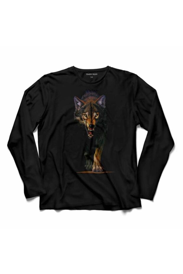 Gray Wolf Head Wolf Gray Wolf Head Göktürk Long Sleeve T-Shirt