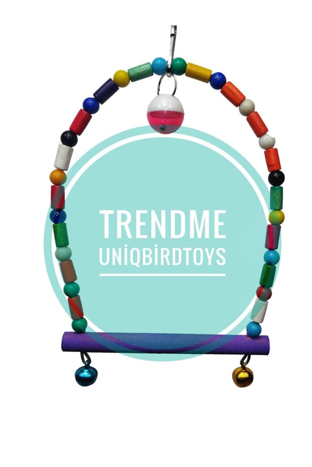 Uniq Bird Toys Round Bird Swing with Bell