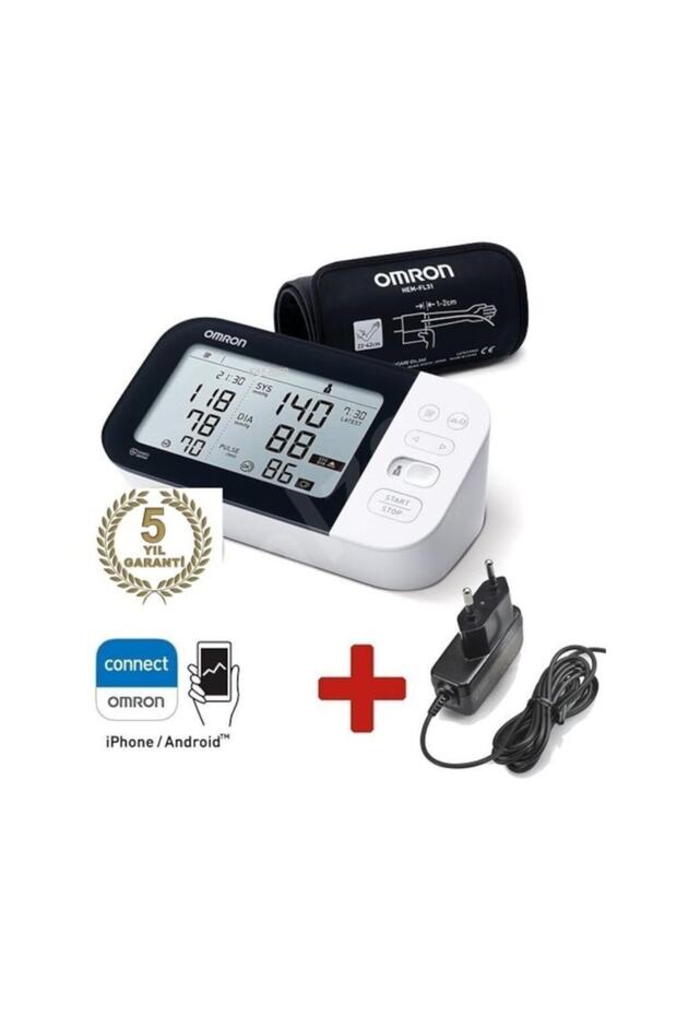 M7 Intelli It Hem-7361t-ebk Üst Koldan Ölçer Aleti+adaptör - 1