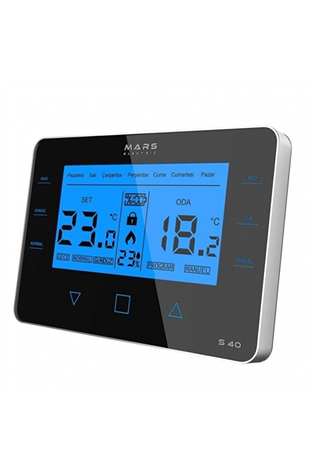 S40 Kablosuz Dijital Programlanabilir Oda Termostatı Yüksek Hassasiyetli Siyah - 2