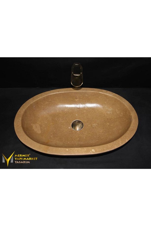 Noche Traverten Oval Elips Lavabo - 2