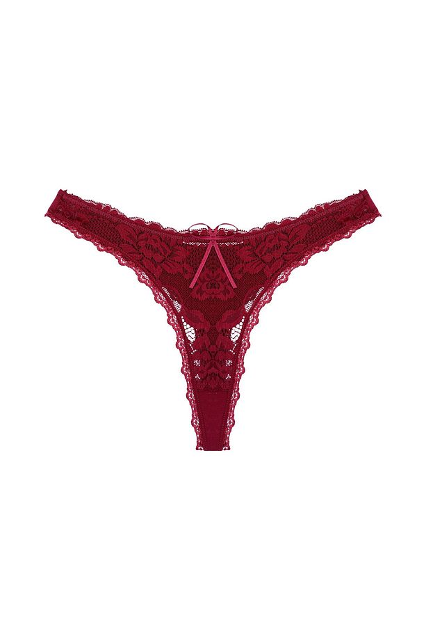 5li Önü Dantel Arkası Pamuklu String Kadın Külot - 5