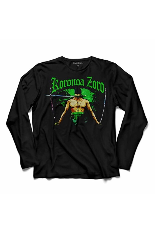 One Piece Zoro Roronoa Logo Long Sleeve T-Shirt Printed Children's T-shirt