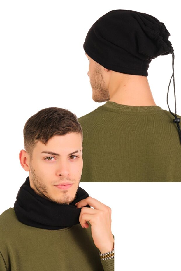 Unisex Fleece Black Neck Collar Set of 2
