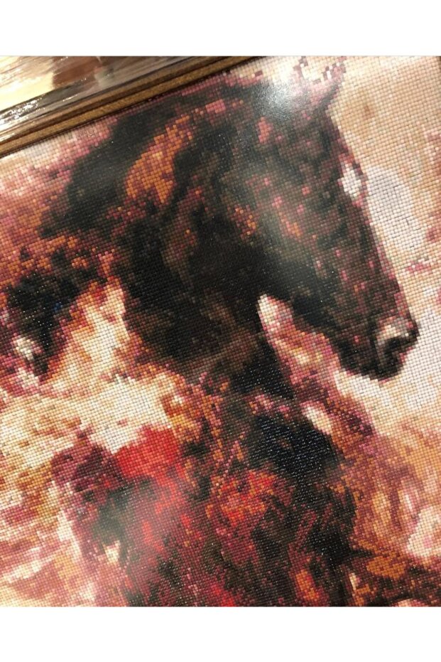 Elmas Mozaik Tablo (at Figürü)- - 3