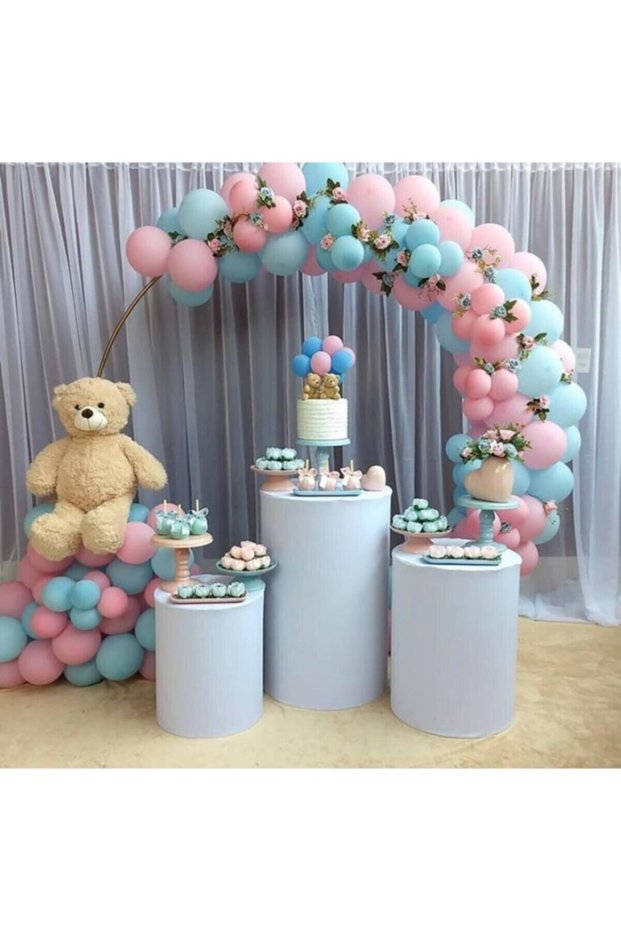 Gender Reveal Concept Balloon Pink Blue Balloon Chain 100 Pieces Balloons