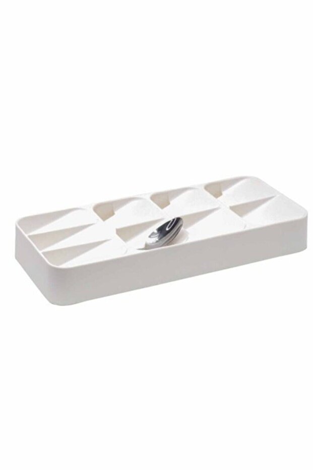 Deco Bella 50804 - 9 Compartment White Drawer with Spoon Holder Inside