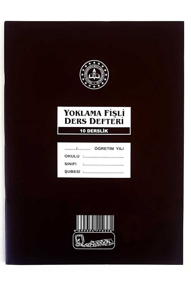Yoklama Fişli Ders Defteri 10 Derslik Plastik Kapak - 1