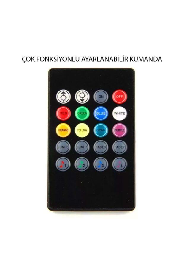 Usb Girişli 12 Ledli Araç Içi Ayak Altı Sese Duyarlı Rgb Şerit Led Aydınlatma - 2