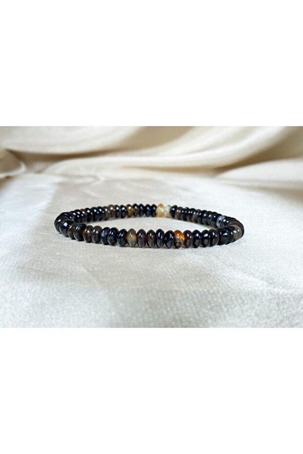 Agate Stone Bracelet / Black Agate Natural Stone Bracelet