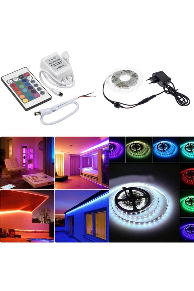 Mutfak Dolabı İçin Rgb 15 Metre Adaptör & 24 Tuşlu Kumanda Şerit Led Hazır Set - 1