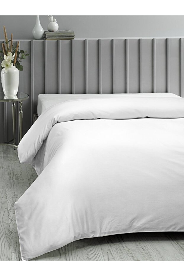 Mer-tim Cotton Ranforce Single Small Size 135x200 Duvet Cover Quilt Cover - White