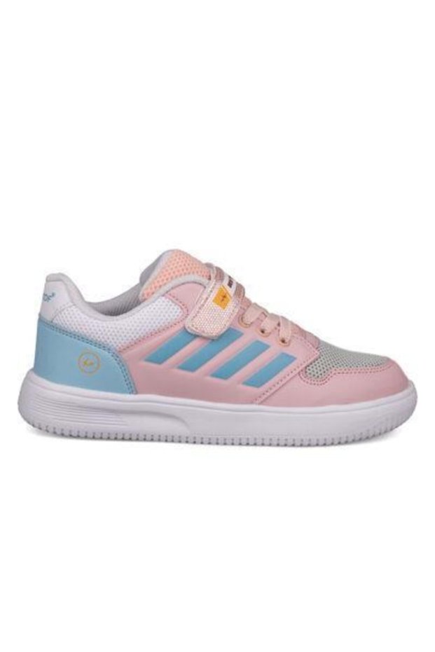 Pink - Bestof 074 F Kids Velcro Sneaker Shoes