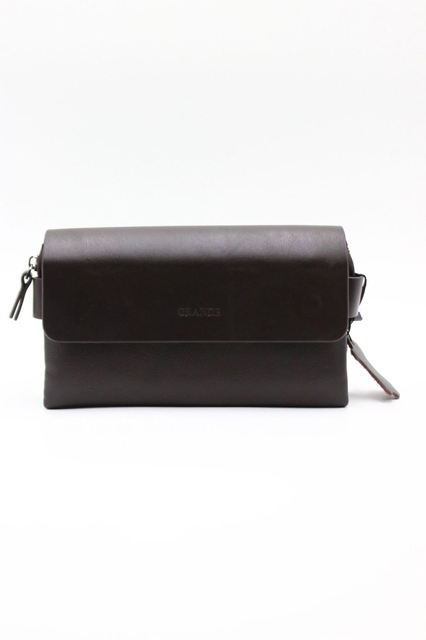 4267 100% Genuine Leather Men's Hand/Clutch Bag Brown