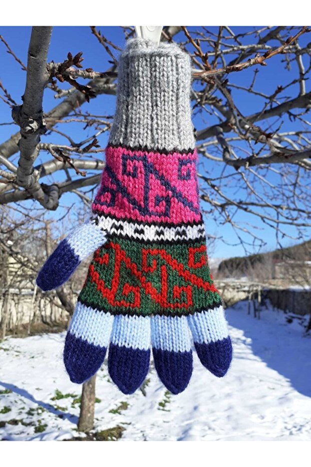 El Örgüsü Yünlü Eldiven - 1