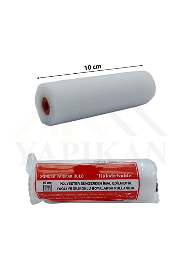 Sünger Parmak Rulo 10 cm ve 5 Adet Sünger Yedek Rulo Ağız Hobi Ahşap Boyama Seti Yağlı Boya - 3