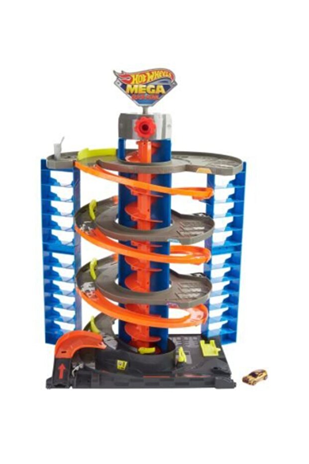 Hot Wheels Mega Garaj Oyun Seti 1 Hot Wheels 1:64 Ölçekli Araç Dahil, Sarmal Asansör - 1