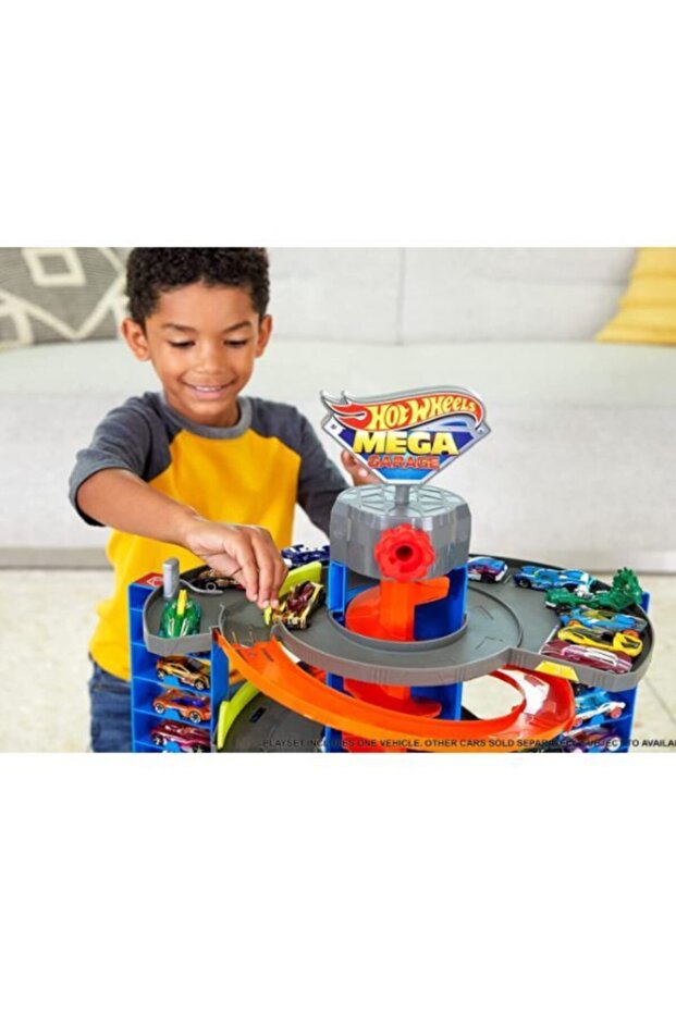 Hot Wheels Mega Garaj Oyun Seti 1 Hot Wheels 1:64 Ölçekli Araç Dahil, Sarmal Asansör - 2