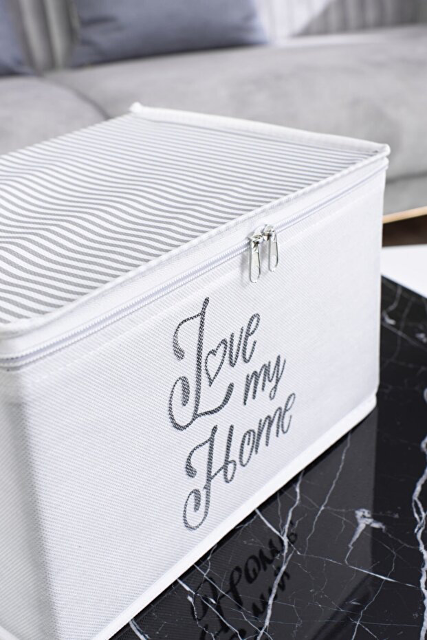 Mini Boy Gri Çizgili Baskı Detaylı Hurç - 4