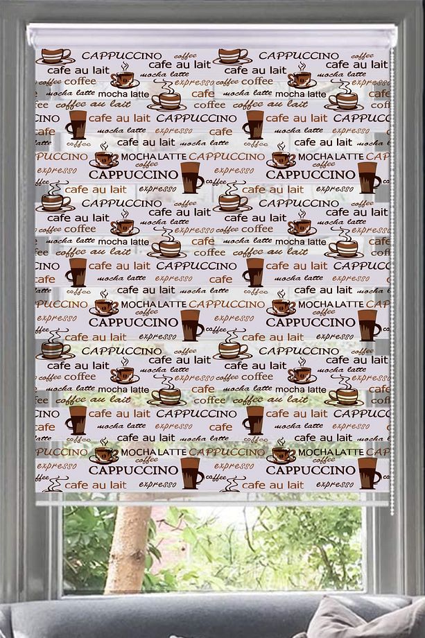 Cappucino Serpme Baskı Zebra Perde-mutfak-oturma Odası-cappucinov2 - 1