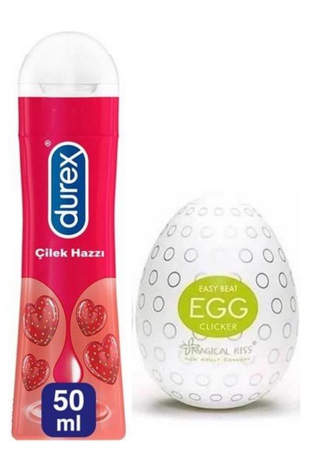 Ozzy Store Egg Clicker Erkeklere Özel Yumurta Mastürbatör Ve Çilek Hazzı Kayganlaştırıcı 50 Ml - 1