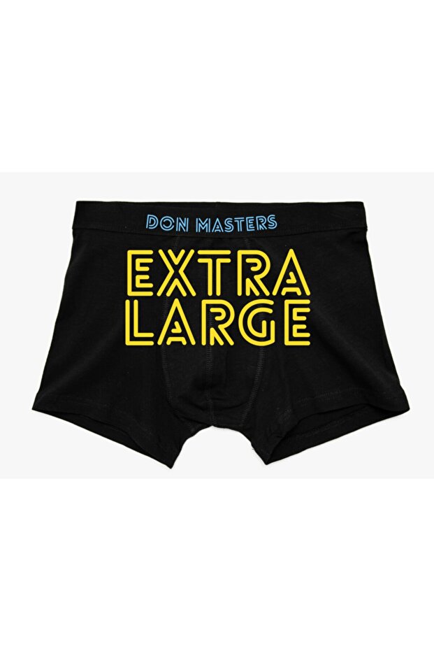 Men's Black Extra Large Printed Boxer - 1